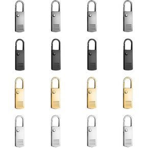 16 Pcs Zipper Pulls,Zipper Pull Upgraded,Detachable Zipper Pull Tabs,Zipper Repair Kit,Zipper Pull Replacement Premium Zipper for Luggage Clothing Jackets Backpacks Boots Purse Handbag Coat,4 Colors