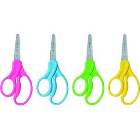 Westcott 13178 Left-Handed Scissors, Hard Handle Kids' Scissors, Ages 4-8, 5-Inch Pointed Tip, Color Varies