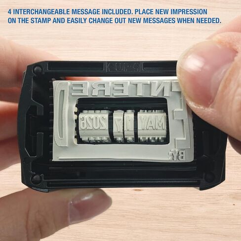 Trodat Printy 4750 Self Inking Date Stamp with Approved, Copy, EMAILED, Scanned – Blue and Red Ink, 1" x 1-5/8" in Kuwait