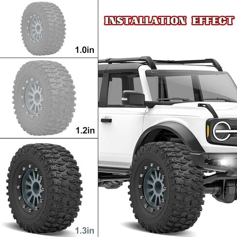 OGRC 1.3" Wheel Tires Super Soft and Sticky Tires RC Crawler Tires with Aluminum Wheels for TRX4M SCX24 1/18 1/24 RC Crawler Car - 66 * 25mm (B-Titanium) in Saudi Arabia