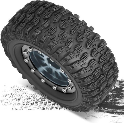 OGRC 1.3" Wheel Tires Super Soft and Sticky Tires RC Crawler Tires with Aluminum Wheels for TRX4M SCX24 1/18 1/24 RC Crawler Car - 66 * 25mm (B-Titanium) in Saudi Arabia