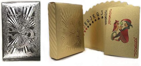 IvyMei 2 Pack Dragon Playing Cards Waterproof Silver Foil Playing Cards Plastic PVC Poker Cards High Flexible(Silver) in Saudi Arabia