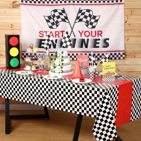 Irenare 3 Sheets Car Birthday Party Supplies Racing Party Decorations Road Tablecloth Racetrack Table Runner Table Covers for Car Theme Birthday Party, 54 x 108 Inch(Pink) in Kuwait