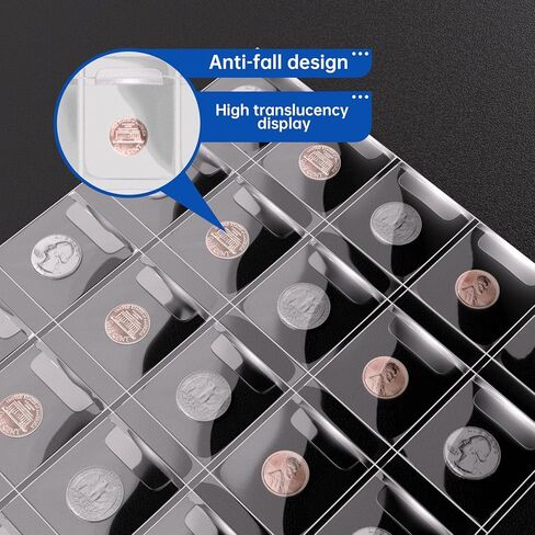 Fireproof Coin Collection Book Holder for Collectors, 300 Pockets Coin Collection Supplies & 36 Sleeves Money Storage Case, Waterproof Coin Collector Gifts, Coin Album, Bill, Pennies, Quarters, Stamp in Saudi Arabia