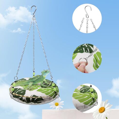 11.8in Reptile Bed，Reptile Hammock Swing Hanging Bed, Lizard Swing Toy, Lizard Bed, Reptile Lounger Terrarium Hanging Hammock for Bearded Dragon Lizard Gecko Chameleon Parrot Hamster Small Pets in Saudi Arabia