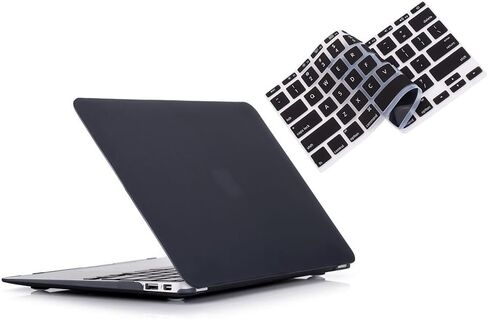 RUBAN Case for MacBook Air 13 Inch (Models: A1369 & A1466, Older Version 2010-2017 Release), Slim Snap On Hard Shell Protective Cover and Keyboard Cover, Black in Saudi Arabia