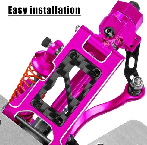 RC Aluminum Front Rear Suspension Arms&C-Hubs Steering Block Caster Blocks Upgrades Parts for 1/18 LaTrax Teton,Suspension Arms&Stub Axle Carriers Knuckles Set,Replace Parts 7630 7532 7552X(Pink) in Kuwait
