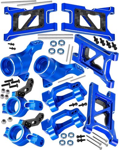 RC Aluminum Front Rear Suspension Arms&C-Hubs Steering Block Caster Blocks Upgrades Parts for 1/18 LaTrax Teton,Suspension Arms&Stub Axle Carriers Knuckles Set,Replace Parts 7630 7532 7552X(Pink) in Kuwait