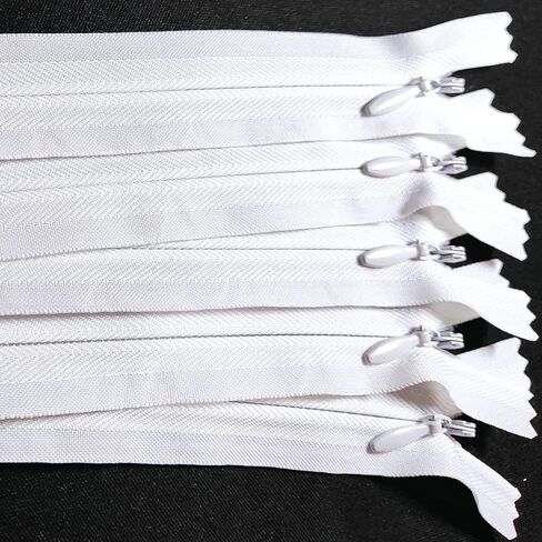 Leekayer 25PCS Invisible Nylon Coil Zipper 40cm,Clothing Zipper,DIY Sewing Tools for Craft Special Ivisible Zippers(16 inch,White) in Kuwait