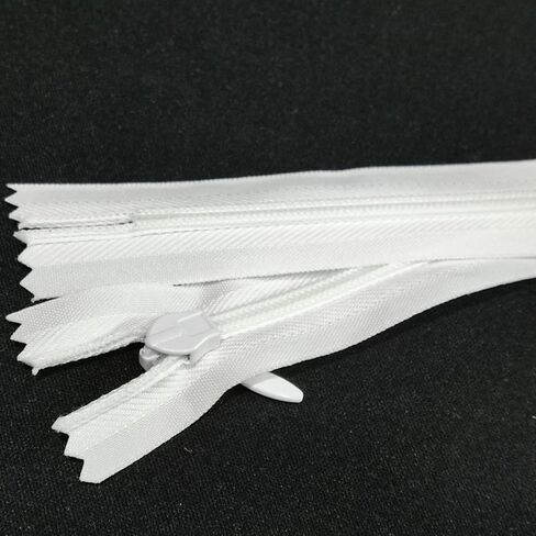Leekayer 25PCS Invisible Nylon Coil Zipper 40cm,Clothing Zipper,DIY Sewing Tools for Craft Special Ivisible Zippers(16 inch,White) in Kuwait