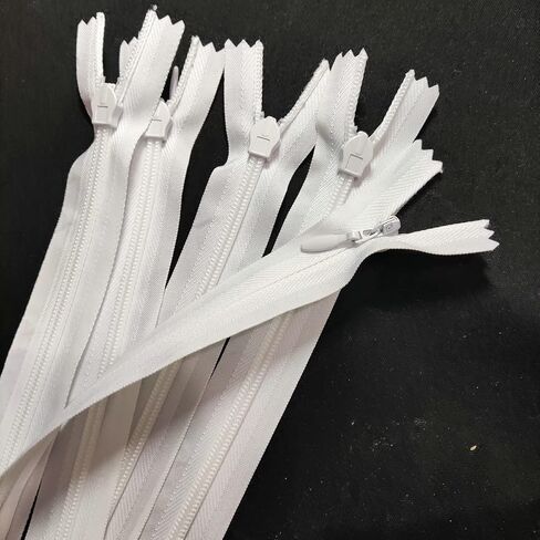 Leekayer 25PCS Invisible Nylon Coil Zipper 40cm,Clothing Zipper,DIY Sewing Tools for Craft Special Ivisible Zippers(16 inch,White) in Kuwait