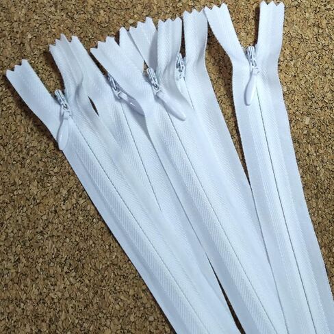 Leekayer 25PCS Invisible Nylon Coil Zipper 40cm,Clothing Zipper,DIY Sewing Tools for Craft Special Ivisible Zippers(16 inch,White) in Kuwait