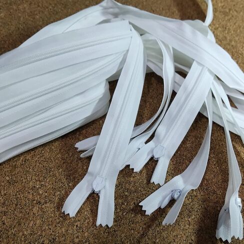 Leekayer 25PCS Invisible Nylon Coil Zipper 40cm,Clothing Zipper,DIY Sewing Tools for Craft Special Ivisible Zippers(16 inch,White) in Kuwait