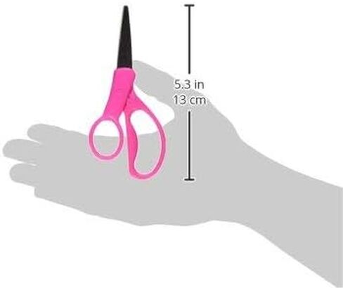 Westcott 13178 Left-Handed Scissors, Hard Handle Kids' Scissors, Ages 4-8, 5-Inch Pointed Tip, Color Varies in Saudi Arabia