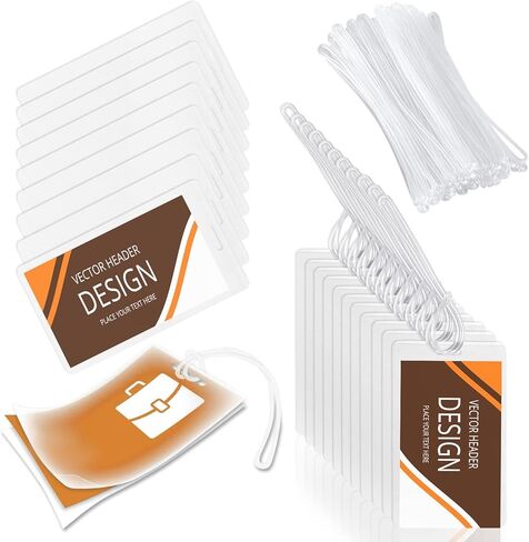 100 Pack 5 Mil Laminating Pouch with Clear Loop 2 1/2" x 4 1/4" Luggage Tag Laminating Pouches with Slot Hole Thermal Laminate Pouch Tags Kit Resealable for Work Permits Pass Cards Student ID Cards in Saudi Arabia