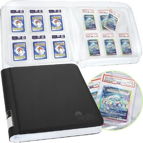 FunGuys Graded Card Binder, 60 PSA Slab Holder, 6 Pocket Graded Card Storage, Slab Binder, PSA Card Graded Display Case Album, Zipper Binder, Card Collection Binder, MTG Card Binder