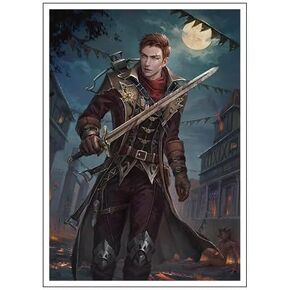 Fantasy North - Aelwyn Alorr - Wood Elf Ranger - 100 Smooth Matte TCG Trading Card Sleeves - Fits Magic MTG Commander Pokemon and Other Card Games - Playing Card Sleeves in Kuwait