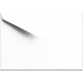 25 Pack A2 White Envelopes, Pointed Flap Baronial Classic Bright White Printable Envelopes For Invitations, Greeting Cards, Weddings, Birthdays, Mailing, Business, Any Occasion