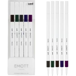 Uniball Emott Fineliner Pen 5 Pack Vintage, Office Supplies, School Supplies, Artist Supplies, Pens, Ballpoint Pen, Colored Pens, Gel Pens, Fine Point, Smooth Writing Pens