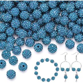 100 PCS 10MM RHINESTONE حبات لصنع المجوهرات ، حبة شامبالا ديسكو REAND REAND BEADS بالجملة ، والخرز الكريستالي الكريستال Clay Christmas لسوار بيسبول قلادة صياغة و DIY