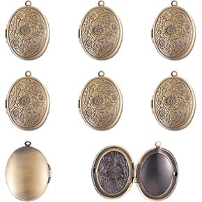 Beadthoven 10pcs Locket Pendants Photo Frame Charms for Necklaces DIY Jewelry Making Personalized Accessories Decoration Supplies