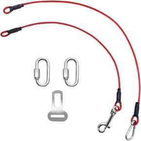 Sonku Dog Seat Belt Harness for Car, 2 Pcs Dog Car Seatbelt Leash Fit for Small,Medium,Large,and X-Large Dogs - Red