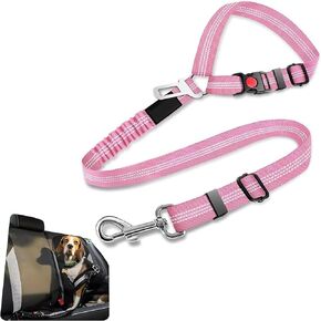 Best Dog Supplies Dog Car Seatbelt - Adjustable Buckle Design Elastic Nylon Vehicle Seatbelt Plus Durable Tangle-Free Headrest Harness Sturdy Dog Seatbelt - Perfect for Pets – Purple