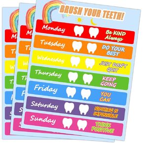 4x5 Inch Brush My Teeth Reward Cards,Fun and Educational Tooth Brush Incentives for Kids 50 Pcs Per Pack
