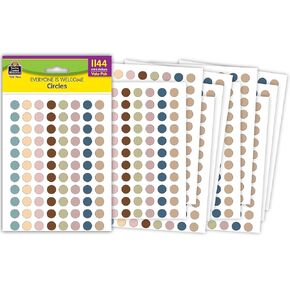 Teacher Created Resources Everyone is Welcome Circles Mini Stickers Valu-Pak, Pack of 1144