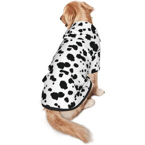 Dalmatian Print Pattern Dog Costume Warm Pet Hoodie Sweatshirt Fall Winter Warm Jacket Pullover Coat Large