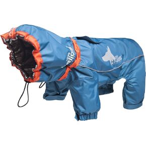 DOGHELIOS 'Weather-King' Windproof Waterproof and Insulated Adjustable Full Bodied Pet Dog Jacket Coat w/ Heat Retention Technology, X-Large, Blue