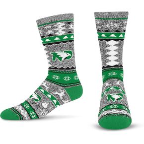 For Bare Feet NCAA UConn Huskies Ugly Holiday Sweater Sock Marble Gray Large