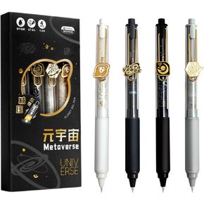 4 Pcs Gel Pens Cute Retractable Pens Cartoon Dog Pens 0.5mm Black Writing Pen Office School Pens Women Girls Men Boy Pens (4Pcs Dog)