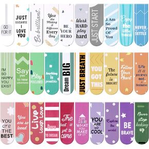 Inspirational Quotes Magnetic Bookmarks Encouraging Magnet Page Markers Positive Page Clips Bookmark for Students Teachers School Home Office Supplies, 30 pieces