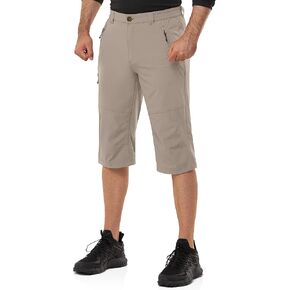 Men's Hiking Golf Capri Pants 3/4 Cargo Quick Dry Lightweight Stretch Below Knee Shorts Pants Travel Casual