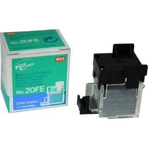 Max 20FE Flat Clinch Stapler Cartridge For use with EH-20F Flat Clinch Stapler Cartridge, Staples Up to 20 Sheets of Paper (Based on 80gsm stock), 2000 Staples in Total