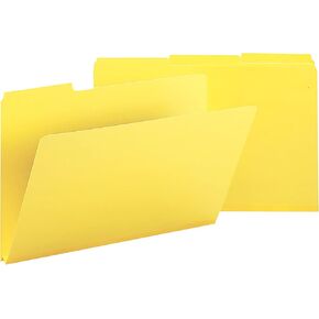 Smead Pressboard File Folder, 1/3-Cut Tab, 1" Expansion, Legal Size, Yellow, 25 per Box (22562)