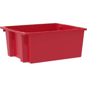 Akro-Mils 35225 Nest and Stack Plastic Storage Bins, Heavy Duty Industrial Strength Totes for Storage, Transportation and Material Handling Boxes, 23-1/2" L x 19" W x 10" H, Blue, 3-Pack