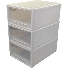 Plastic Stacking Storage Drawer, Small Stackable Drawers, 3-Pack