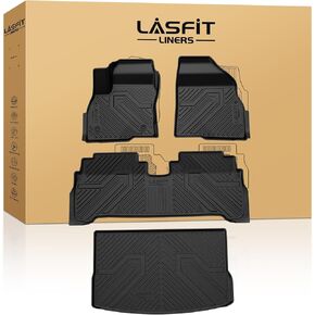 LASFIT Floor Mats for 2015-2022 Chevrolet Chevy Colorado Crew Cab/GMC Canyon Crew Cab, All Weather TPE Car Mats, Custom Fit Floor Liners, 1st & 2nd Row, Black