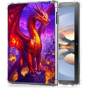 Clear Case for 7" All-New Kindle Paperwhite (12th Generation, 2024) and Kindle Colorsoft Signature Edition, Transparent TPU Silicone Protective Shell Shockproof Case, Purple Moon Dragon
