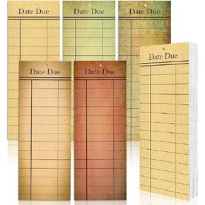 30 Set Reading List Bookmark Tracker with Tassels 7.87×3 Inch Library Due Date Cards Vintage 250gsm Reading Log Book Tracker Double-Sided Library Checkout Card Reading Gifts for Book Lovers Students