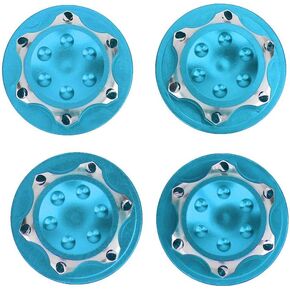 Tbest RC Hub Nut, 17mm 4Pcs Aluminium Alloy Dust-Proof Hub Nut Wheel Accessory for 1/8 RC Car Model(Blue)