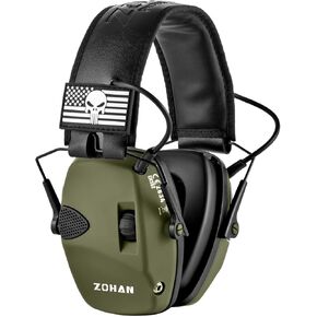 ZOHAN EM054 حماية الأذن الإلكترونية للرماية مع تضخيم الصوت، أغطية للأذنين نحيفة فعالة لتقليل الضوضاء لمجموعة الأسلحة