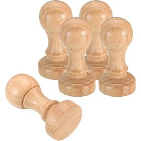 PATIKIL 30mm Stamp Wood Round Handle, 5 Pack Wooden Knobs Stamp Mounts Drawer Pulls for Stamp Making DIY Crafting Scrapbooking, Brown