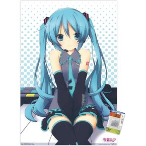 Trends International Hatsune Miku - Keys Wall Poster ، 22.37 "× 34.00" ، حزمة POSTER و PUSH