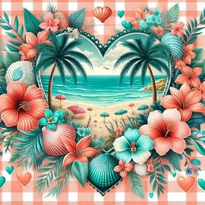 Anuver Seaside Landscape Diamond Art Kits for Adults, 5D DIY Diamond Painting Kits for Beginners, Full Drill Diamond Painting Kits for Home Wall Decor, 12x12 Inch