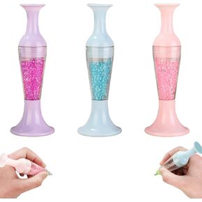 EGUARTE 5D Diamond Painting Pen,Diamond Art Pens,Flower Pot Shaped Point Drill Pen,Diamond Painting Tools,Diamond Dotting Tool for Nail Art Accessories Crafts Making (3PC)