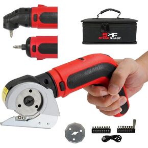 S&F Stead & Fast Electric Box Cutter 4V ، مقص كهربائي مستهدف للورق من الورق المقوى ، قاطع الطاقة مع علبة للحرف اليدوية والجلد والورق