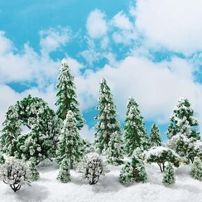 Skylety 70 Pieces Model Trees 1.2-6.3 Inch Mixed Miniature Toy Trees Diorama Supplies Fake Plants for Train Scenery Architecture DIY Crafts, Building Model Scenery Landscape Natural Green(Vintage)